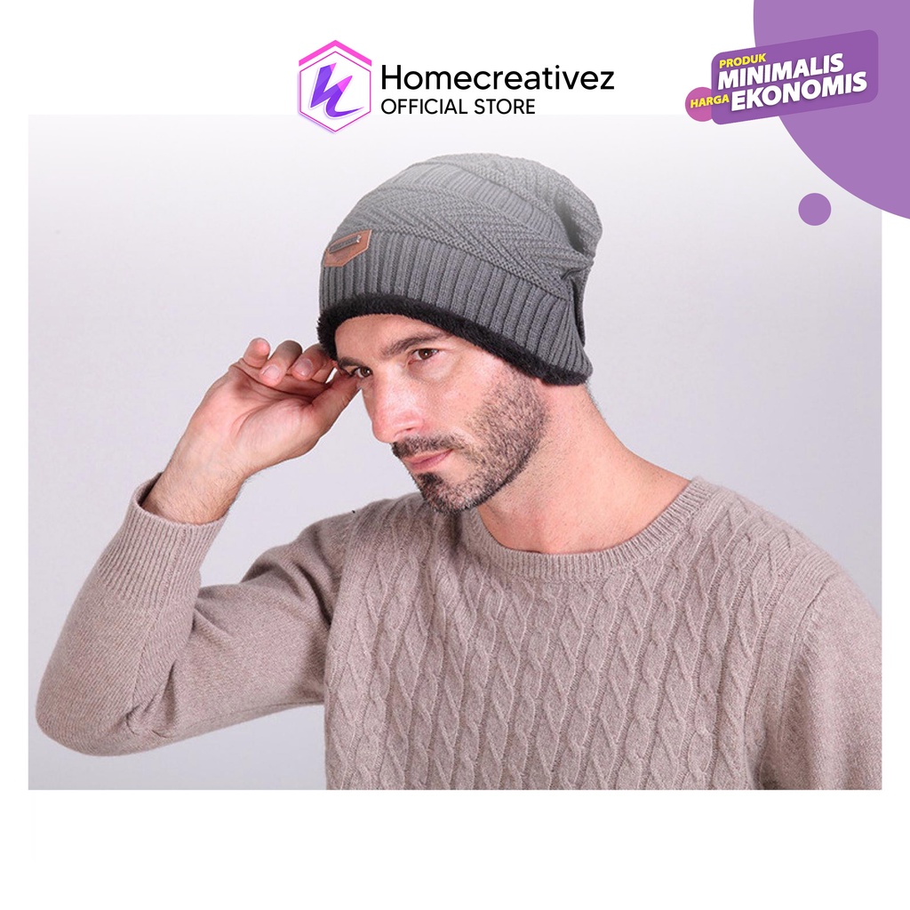 HC - Kupluk Pria Wanita Wool Topi Kupluk Outdoor Dewasa Winter Beanie Hat Unisex - Kupluk Rajut Murah