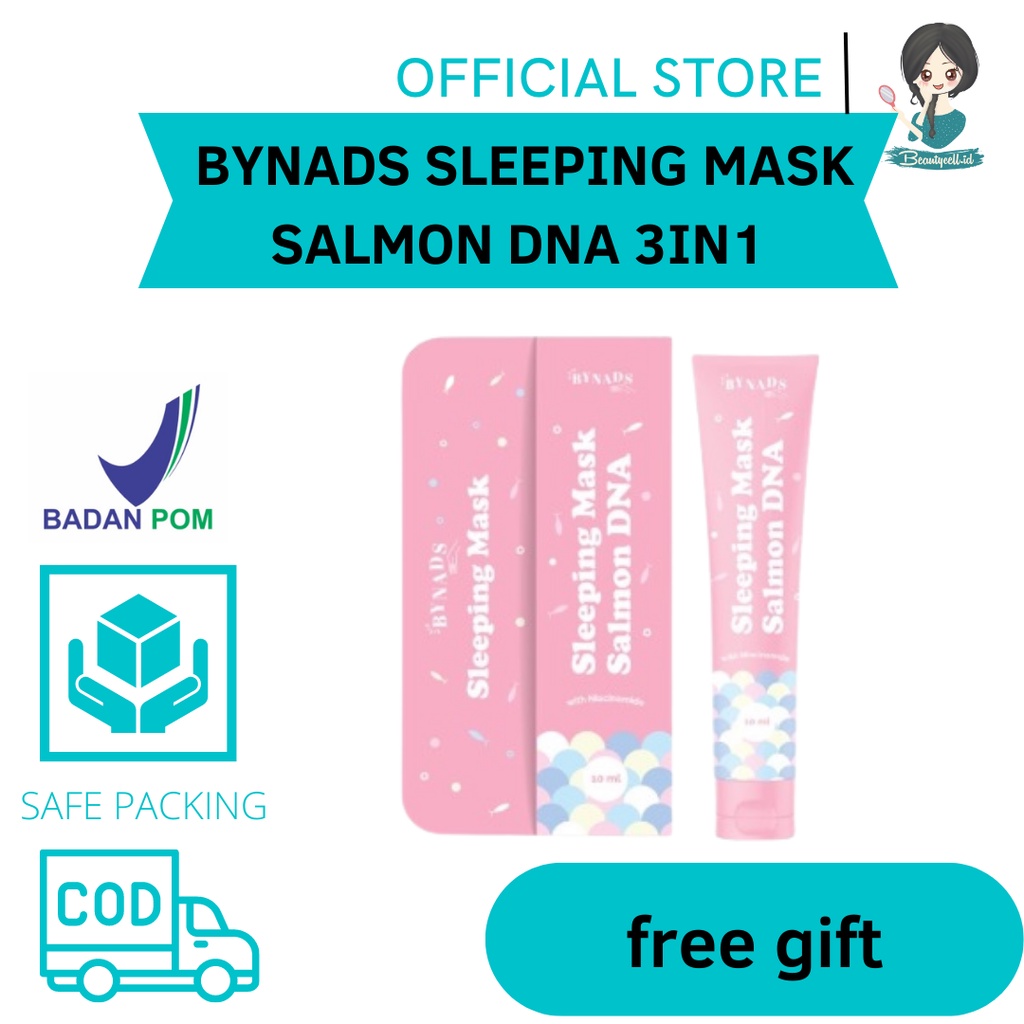 BYNADS SLEEPING MASK SALMON DNA BPOM APPROVED 3 IN 1 MASKER MOISTURIZER SLEEPING MASK BYNADS