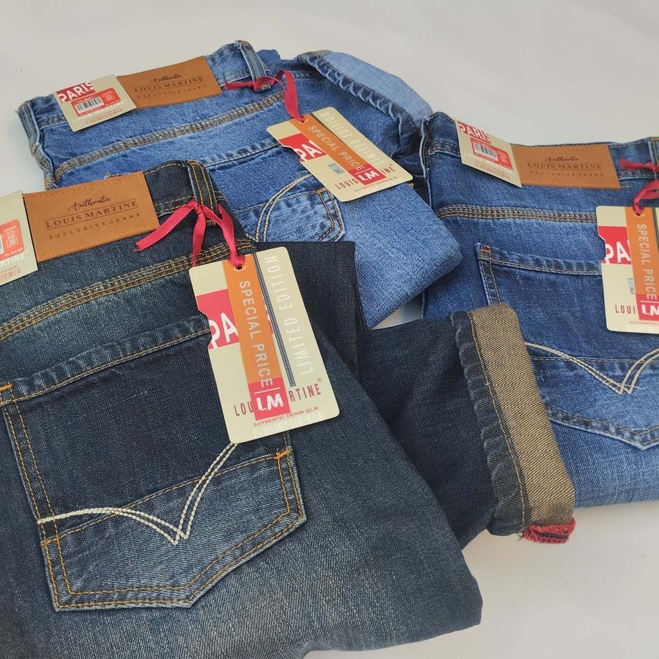 Celana Jeans Lois Martine Pria Original  Asli 100% Panjang Jumbo Premium  Size 28-38 Denim Selvegde  Standar Slimfit  Model- Louis Asli Cowok Kekinian ‑ FFK.18Oc22ᴳ