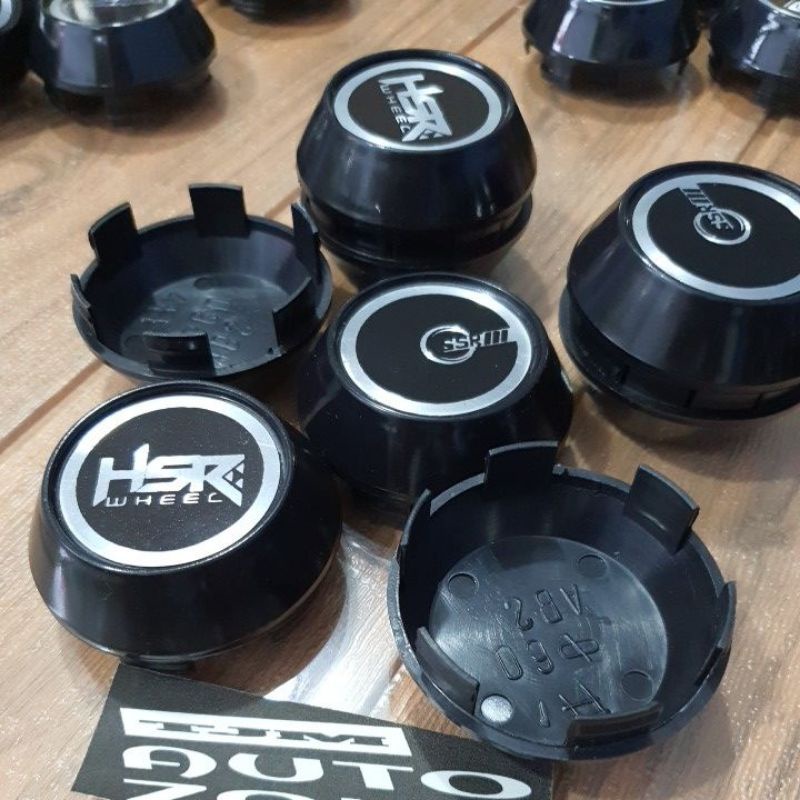 dop roda tutup velg racing Hsr Ssr variasi 6.5cm kerucut hitam plat latar hitam