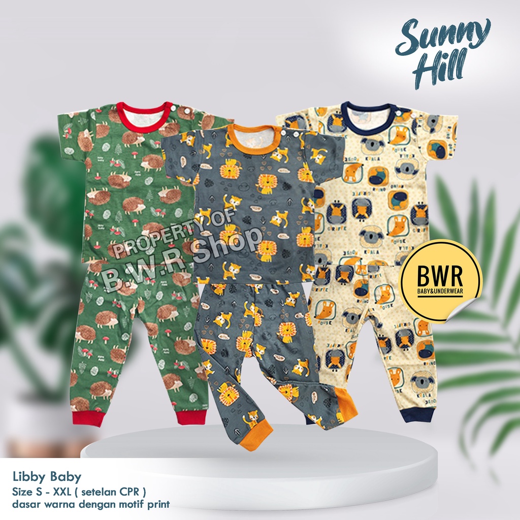 CPR Setelan Libby Sunny Hill Terlaris / Pakaian Anak Unisex Terbaru Motif Lucu Lengan Pendek | Bwr