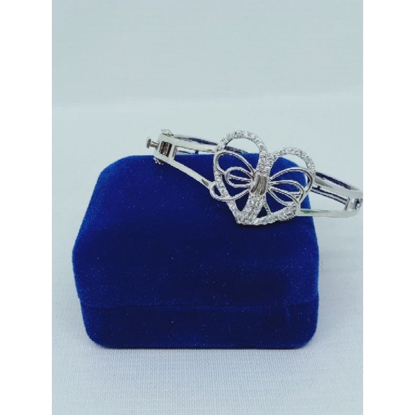 Gelang bangle love kupu&quot; mp /gelang perak asli silver 925 lapis emas/ gelang fashion wanita terbaru