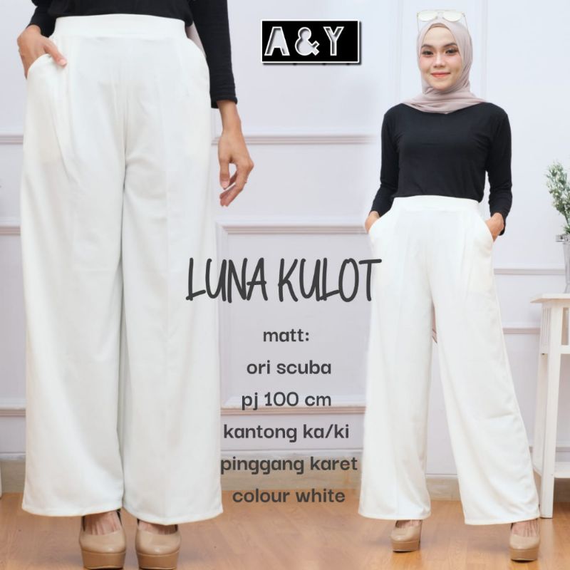 CELANA KULOT SCUBA / KULOT SCUBA WANITA / KULOT SCUBA PREMIUM / KULOT SCUBA HITAM PUTIH / HIGHT WAIS