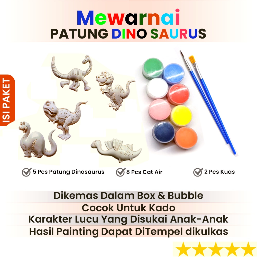 

RK Paket Lukis Anak Mewarnai Patung Dinosaurus Bahan Resin Bukan Gypsum