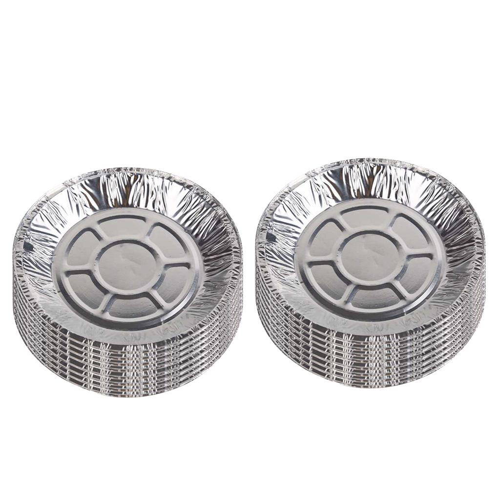 50buah Loyang Aluminium Foil Liner Penggorengan Nampan Makanan Wadah Pemanas Ulang Pie Kue Flan Piring Restoran Bakery Gadget