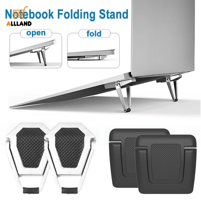 1 Pasang Bracket Stand Holder Laptop / Notebook Universal Bahan Metal Anti slip Bisa Dilipat