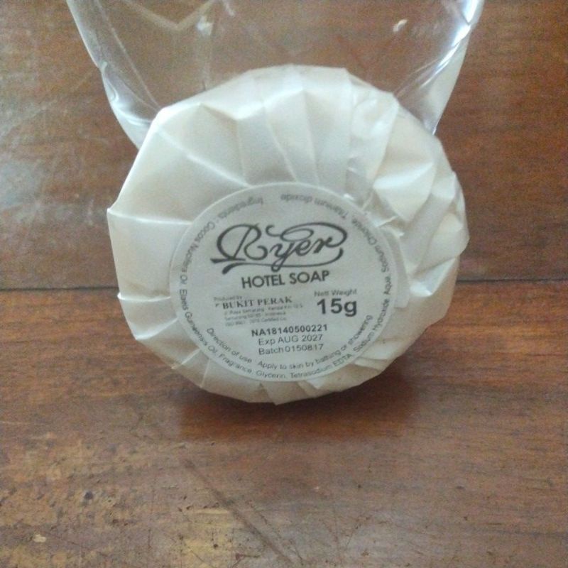 sabun hotel ryer hotel soap bulat roda 15 gram