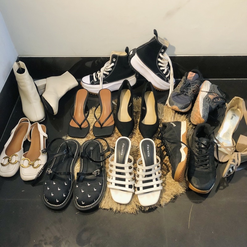koleksi pribadi Sepatu heels boots flatshoes sneakers size 36 rubi nike hnm