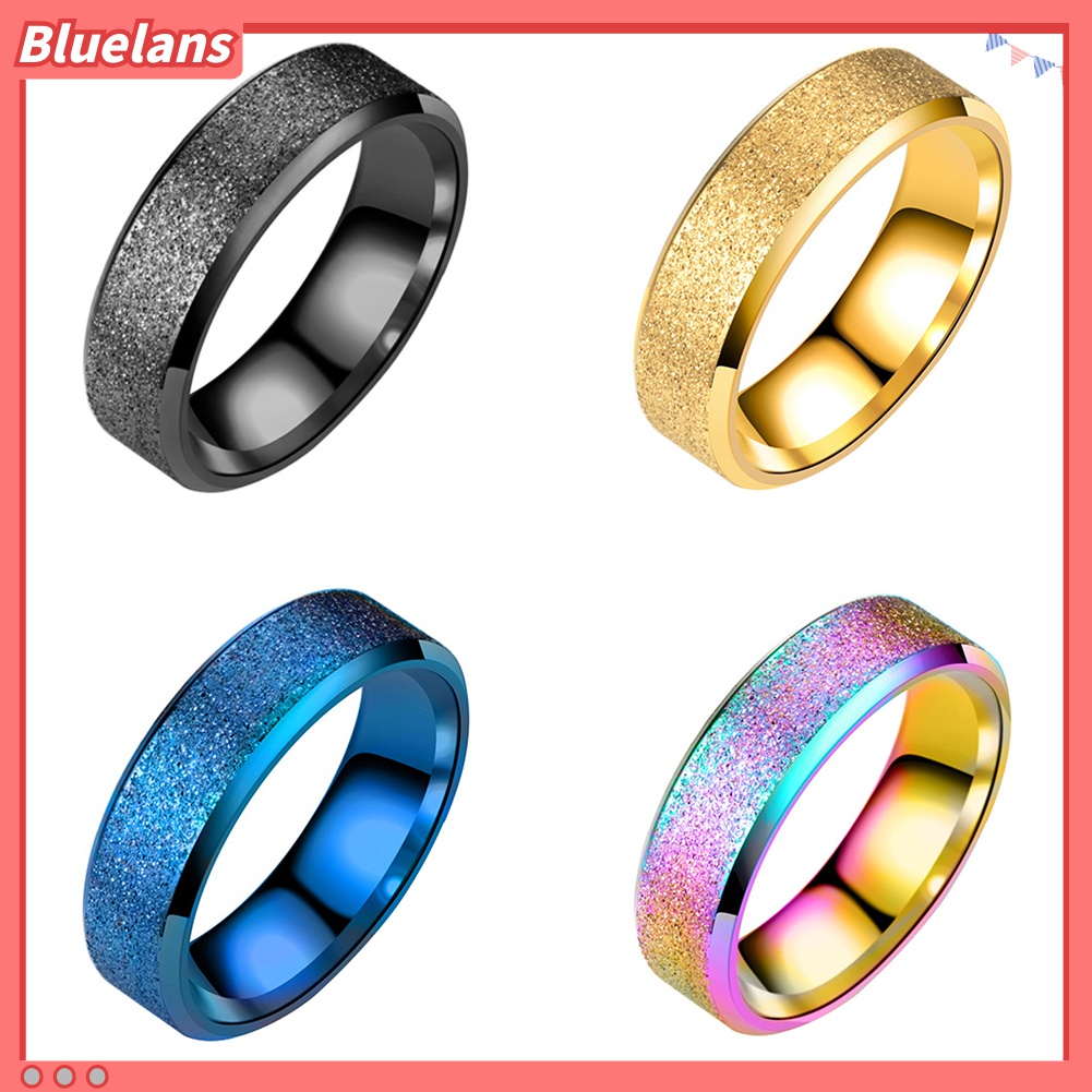 Cincin Jari Model Double Beveled Frosted Untuk Pria Dan Wanita