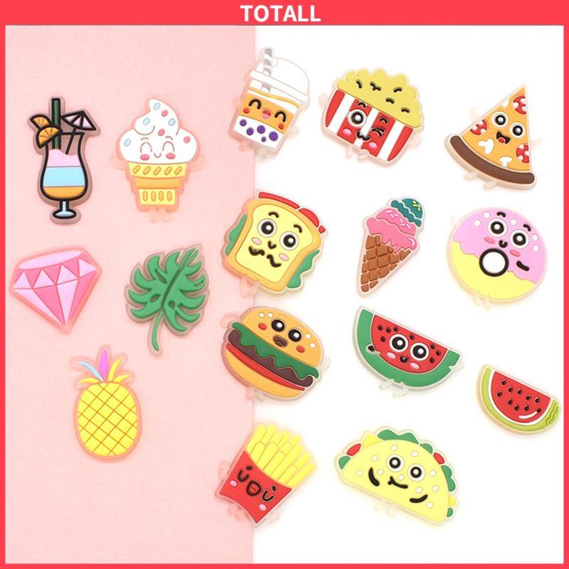 COD Charms Pin Bahan Pvc Glow In The Dark Desain Makanan Untuk Aksesoris Charms Fashion-Totall