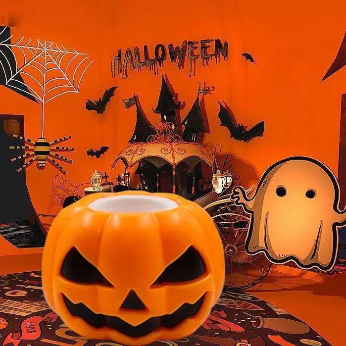 ELITEE Mainan Squishy Labu Pumpkin Pop it Karet Silikon Balon Silicone Pencet Lentur Aman