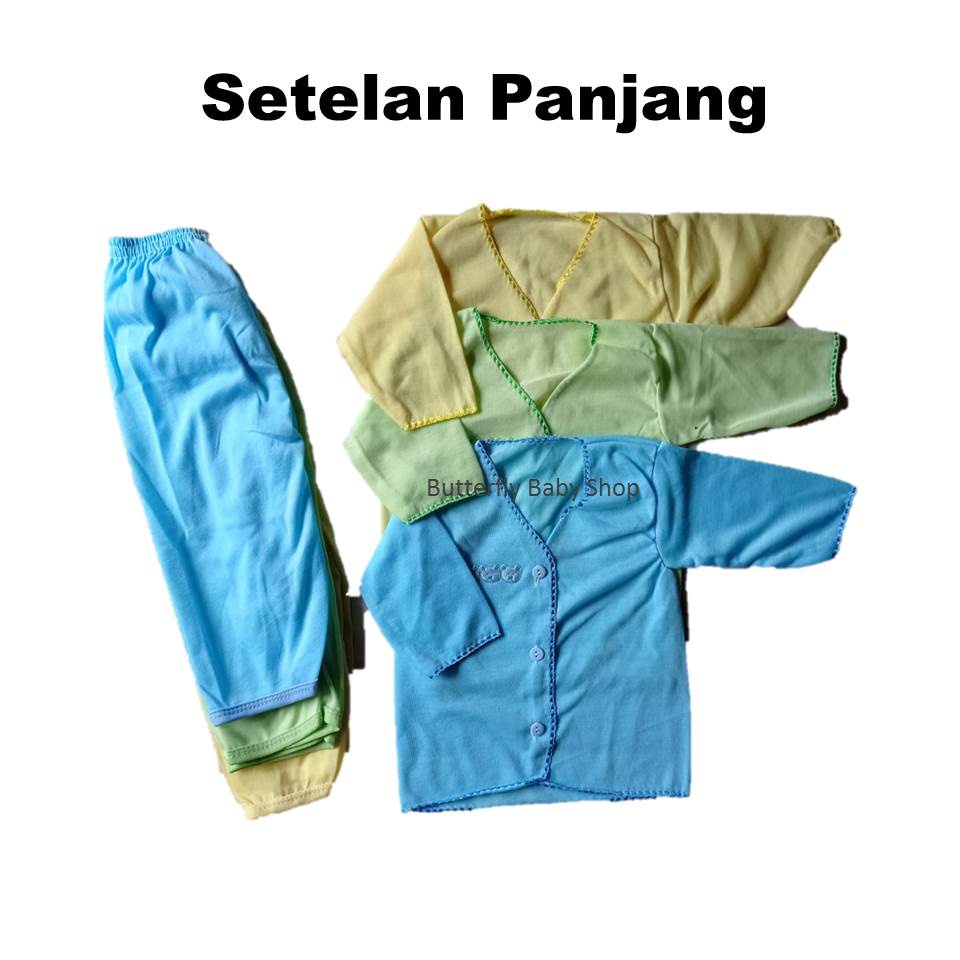 Baju Bayi Setelan Polos Variasi Beruang Kutung/Pendek/Panjang