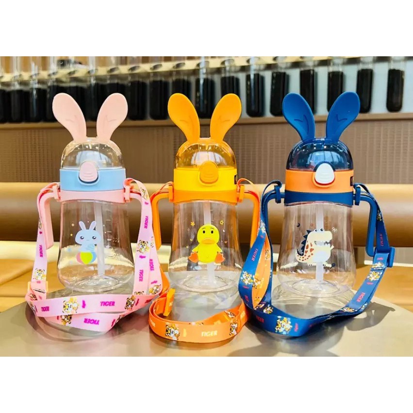 TERLARIS - Botol Minum Anak TK Rabbit Ear Botol Anak Sedotan Tali Panjang 350ml - BOTOL MINUM IMUT // BOTOL LUCU // BOTOL MINUM MURAH