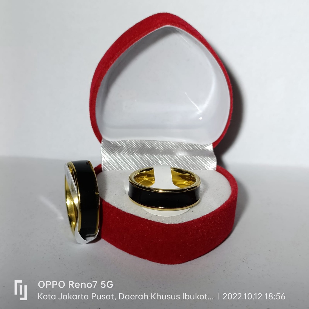 [BEST SELLER] Cincin Couple Titanium rose gold / Cincin Couple Ring / Couple Pasangan / Cincin Tunangan free box