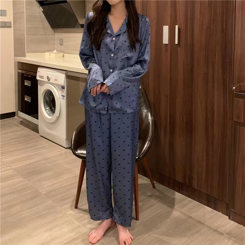 New Korean Cute Wind Ice Silk Pajama Set/Outwardly Wearable Household Suit