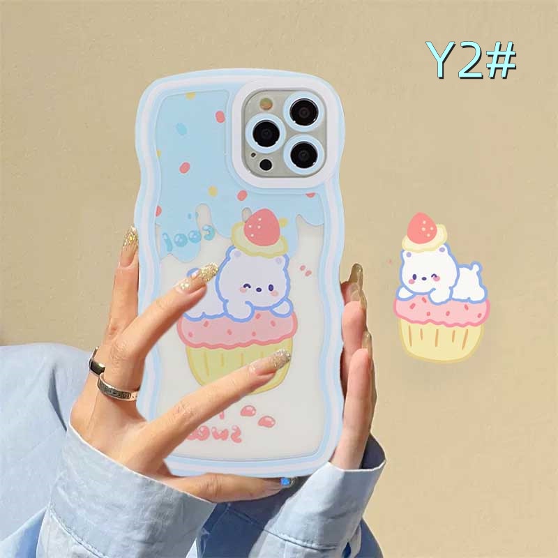 Case Bahan TPU Desain Beruang Untuk OPPO A57 2022 A15 A16 A16K A54 A53 A12 A5S A7 A3S A11k A31 A52 A92 A94 A93 A37 F9 A1K A76