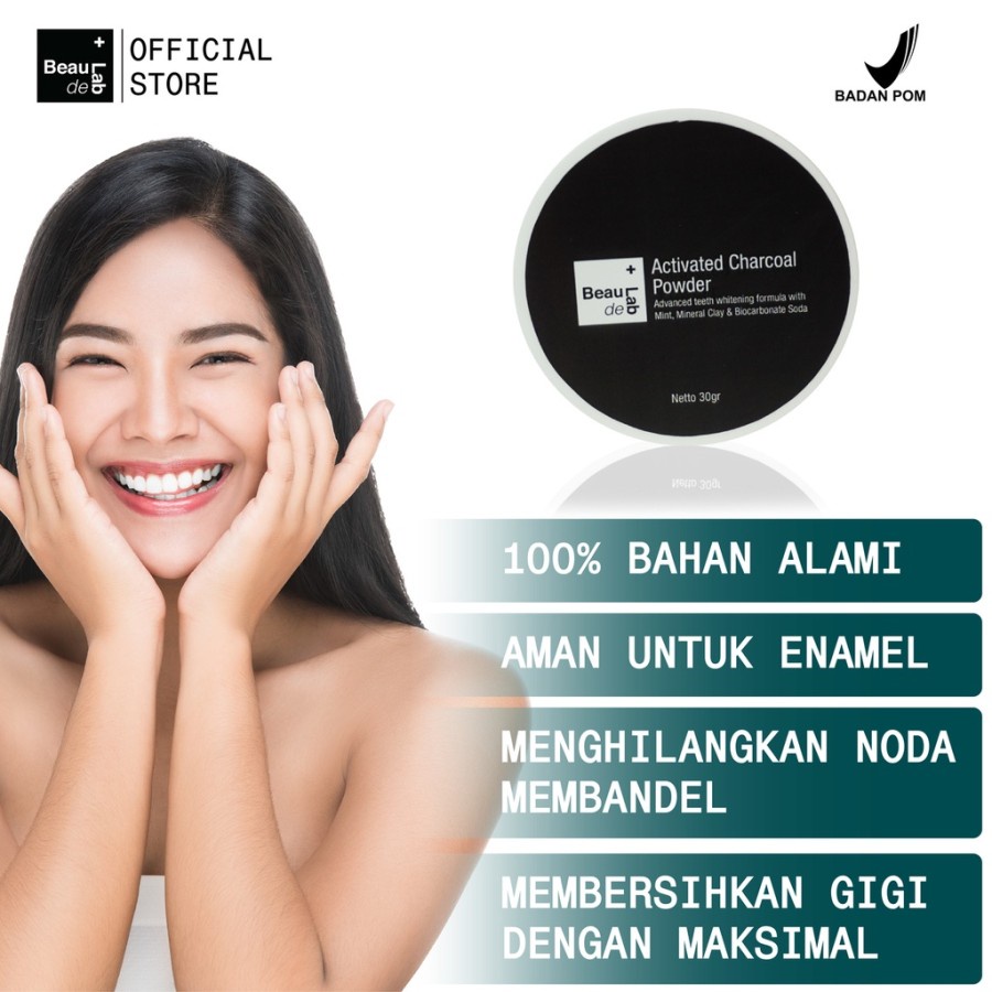 Minty Charcoal Powder for Teeth Detoxification | Beaudelab Arang Aktif Detoks Karang &amp; Pemutih Gigi | 30 gr NewLab New Lab