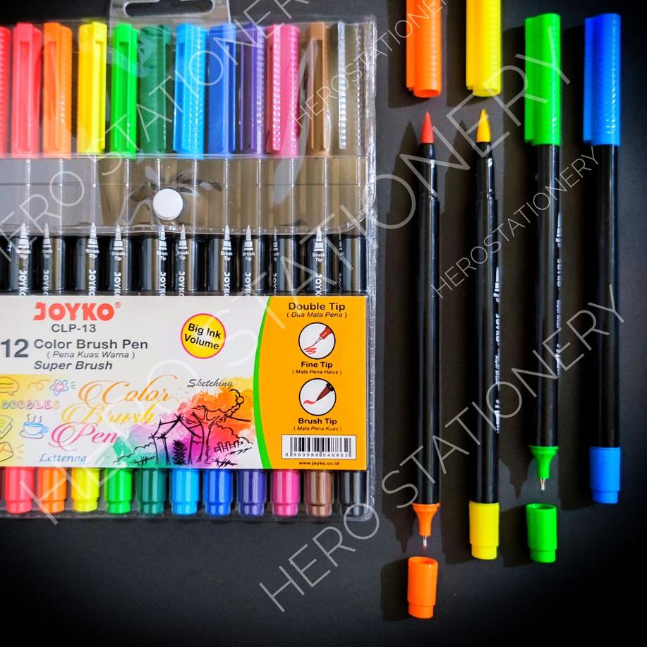 

Terbaru!! Super color brush pen joyko dual tip jumbo set 12 warna CLP-13