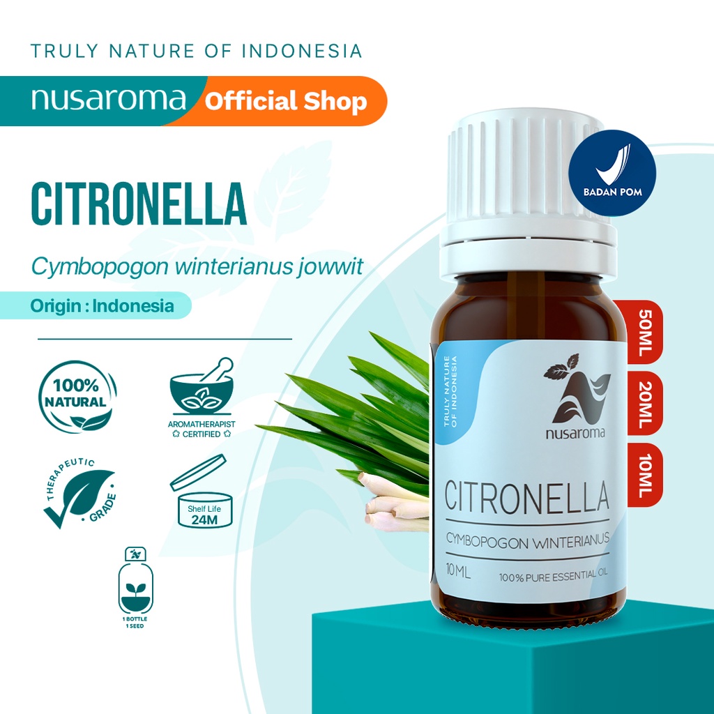 Nusaroma Citronella Essential Oil - 100% Pure &amp; Therapeutic Essential Oil