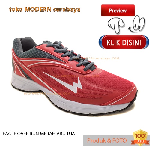 UKURAN JUMBO Sepatu pria olahraga running sneakers tali EAGLE OVER RUN