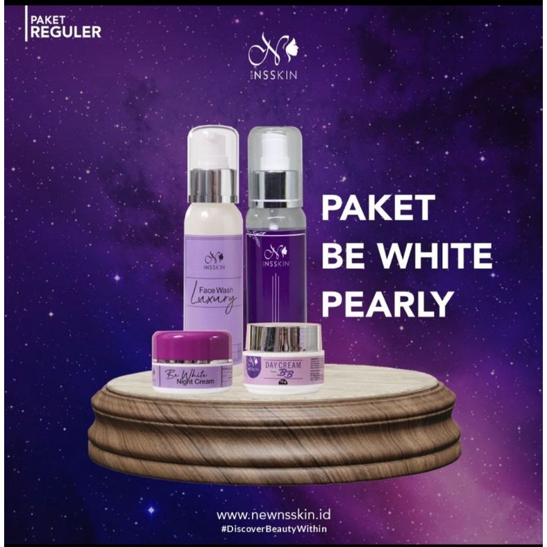 PAKET WAJAH REGULER WHITENING BE WHITE  PEARLY|NEW NSSKIN