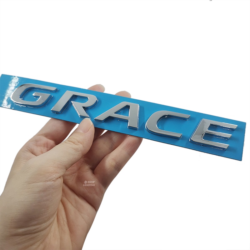 1pc Stiker Emblem Tulisan GRACE Bahan ABS Krom Warna Hitam Untuk Mobil HONDA GRACE