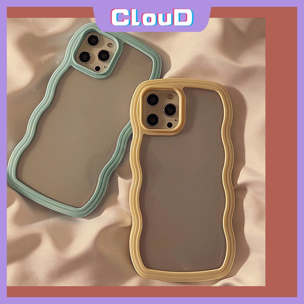 Macaron Permen Warna Solid Casing Ponsel Realme C53 C35 C11 2021 C20 C25Y 5i 6i 5 5s C1 C12 C25 9i C25s C21Y C15 C20A C3 C11 2020 Transparan Simple Wavy Edge Soft Tpu Back Full Cover