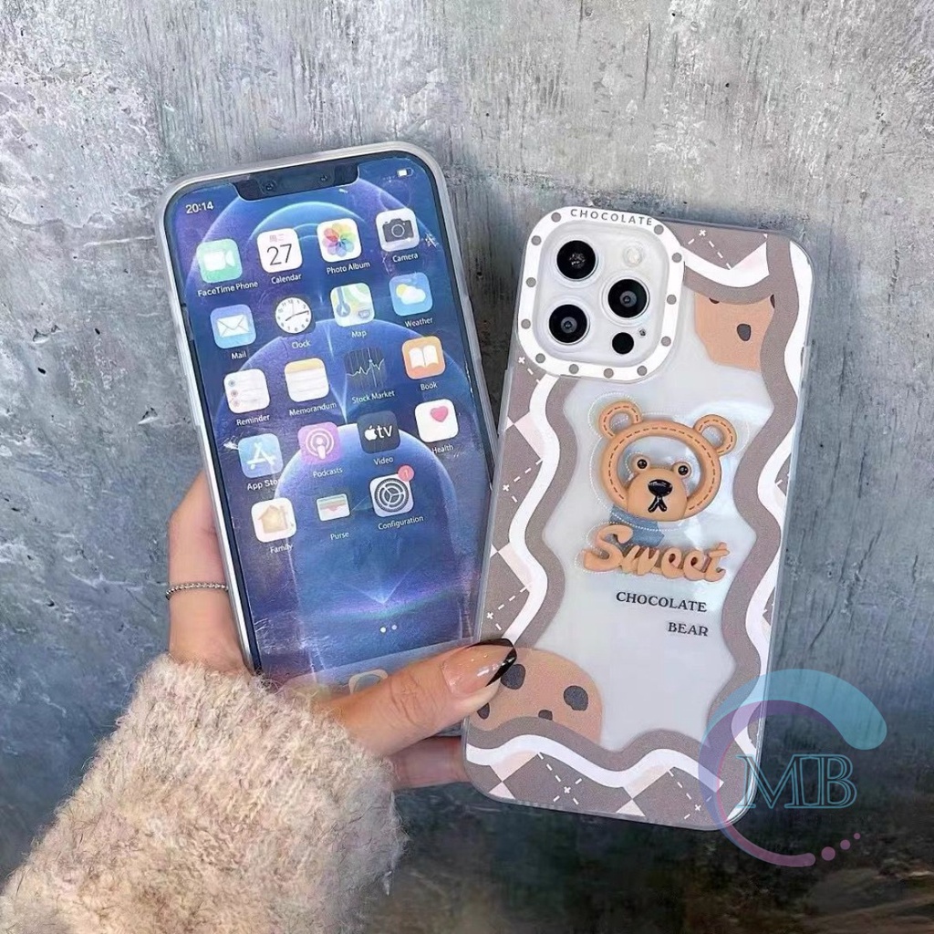 SS112 SOFTCASE SWEET BEAR 3D IPHONE 11 12 13 14 MINI PRO MAX MB3853