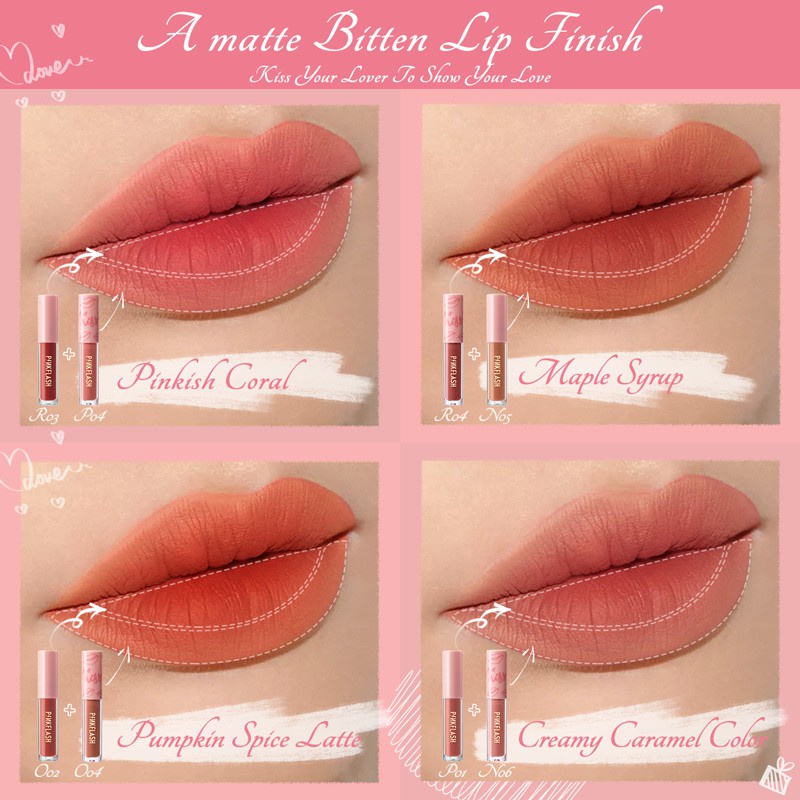 PINKFLASH Lipstik Warna Bibir Matte Lembut Tahan Lama Pelembab Pigmentasi Tinggi 21 Colors Kosmetik