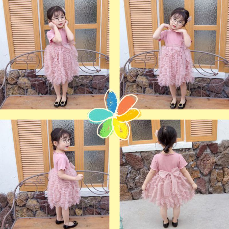 [PRINCESS KESLI]0-7tahun Dress anak perempuan Gaun pesta rok anak Suit Korean Fashion Cartoon Princess Dress