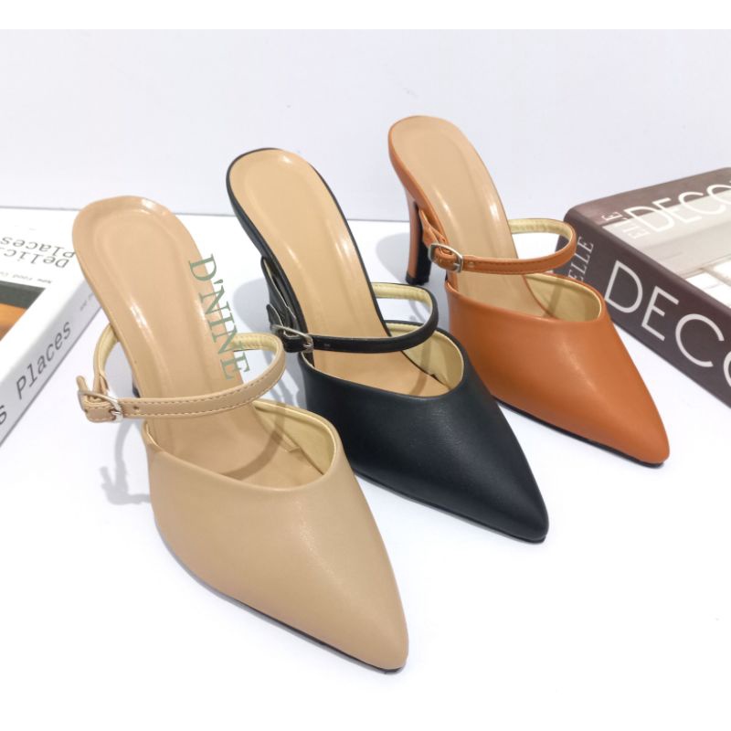 MICCA SH-25 Sepatu Wanita Sepatu heels mules 9cm