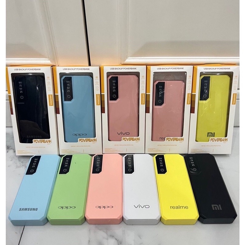 POWERBANK MACARON 20.000 MAH PUTIH HITAM PINK KUNING HIJAU BIRU