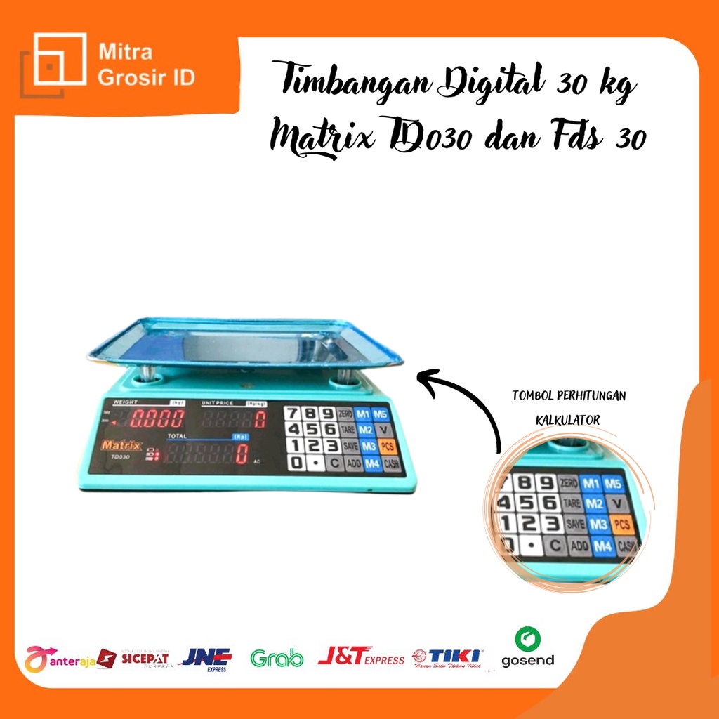 Timbangan Digital 30 kg MATRIX TD030 dan FDS-30 Double Display