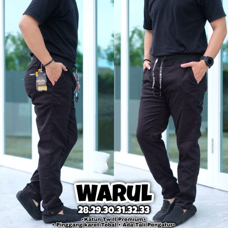 CINOS PANJANG PRIA BY WALRUL celana chinos cino Distro premium strech karet original size ukur 28-39