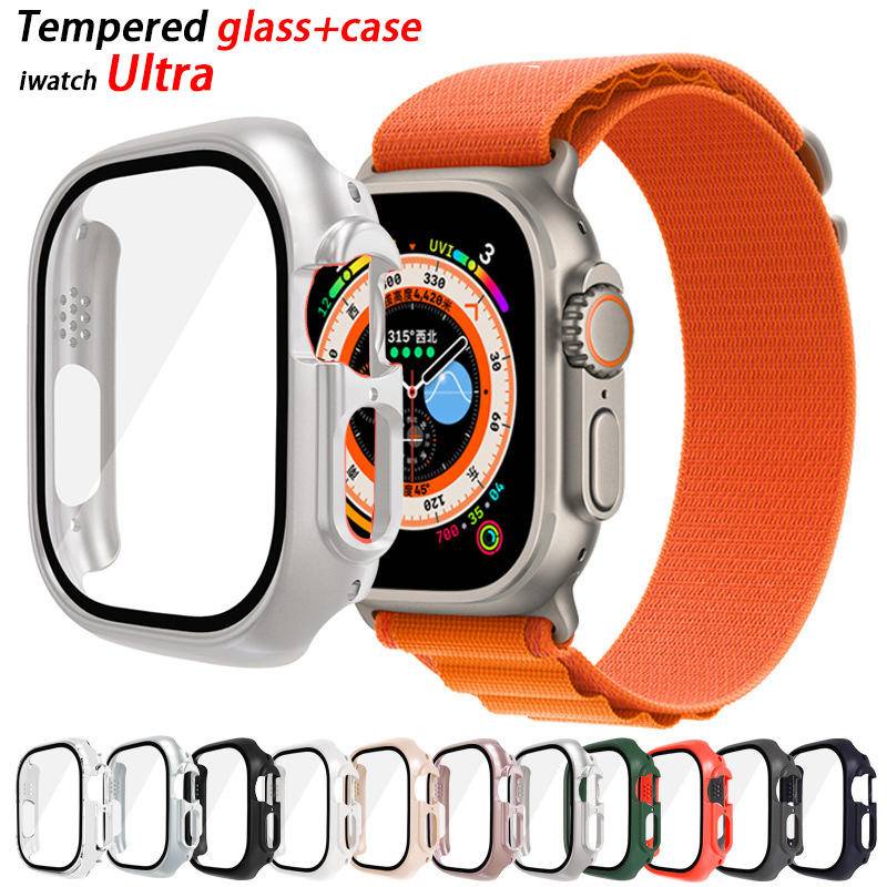 Set case + strap + Bumper + Pelindung Layar Tempered Glass 49mm Untuk Apple Watch Ultra 49mm