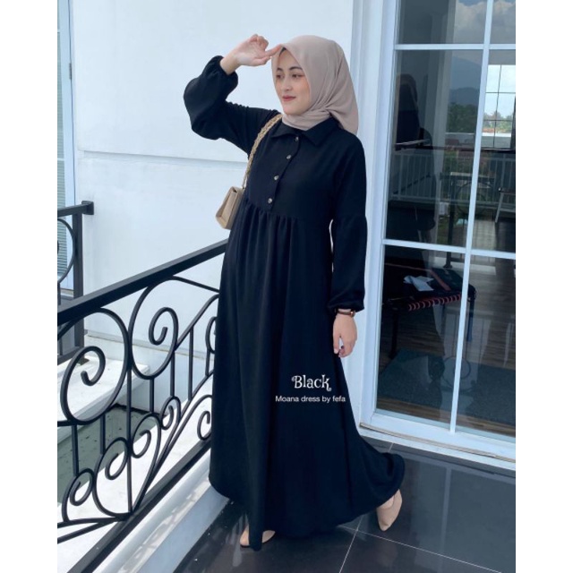 Dress Maxi wanita - Moana Dress - Bahan CRINKLE AIRFLOW