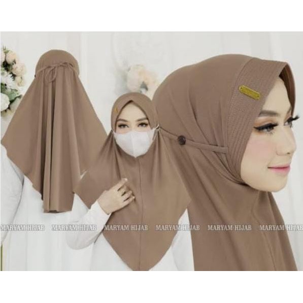 (KJI) HIJAB SAFIRA KANCING MASKER BERGO MARYAM INSTAN JERSEY