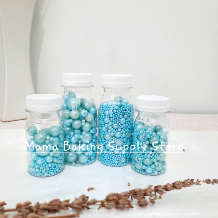 

Edible Sprinkle MIX PEARL BLUE Mutiara Biru Topping Decor -+100 g