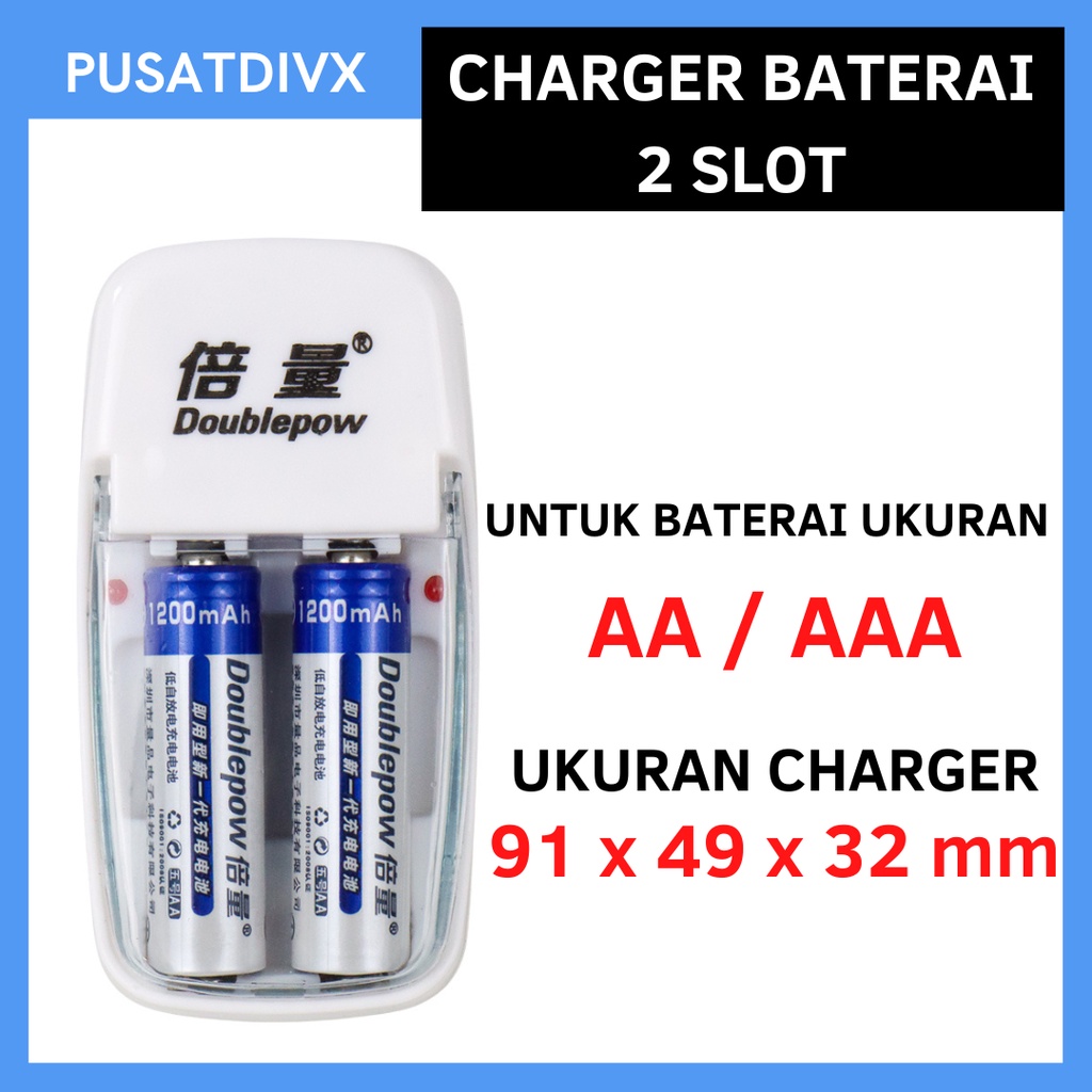 Jual Doublepow Charger Baterai 2 Slot For Aa Aaa Cas Baterai Shopee