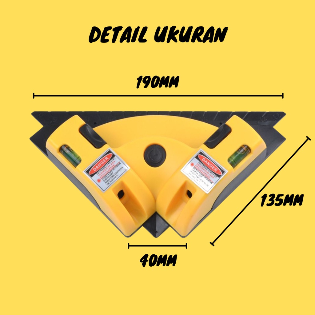 Laser Level Line LV-01 Square Laser Alat Ukur Siku Kelurusan Lantai Permukaan Sudut 90 Derajat Keramik Granit