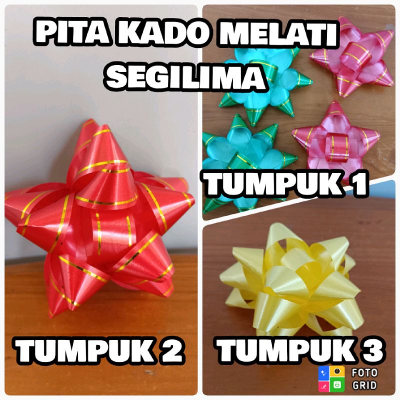 

Pita Kado Melati Jadi Hias Bungkus Segi Lima 10 cm