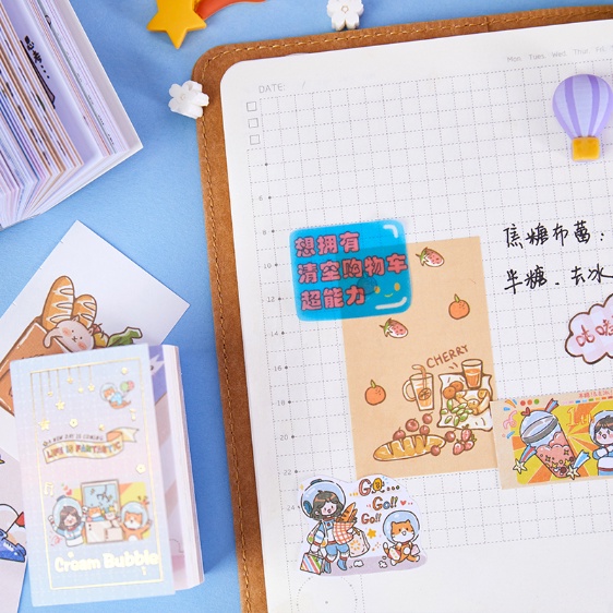 

[KITSO] 10pcs Mini Paper Motif Kartun Korea Lucu untuk Scrapbook / Journal