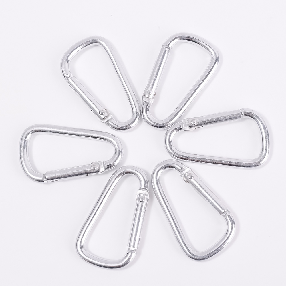 1 Pc Gantungan Kunci Carabiner Bentuk D Bahan Aluminum Alloy Warna Silver