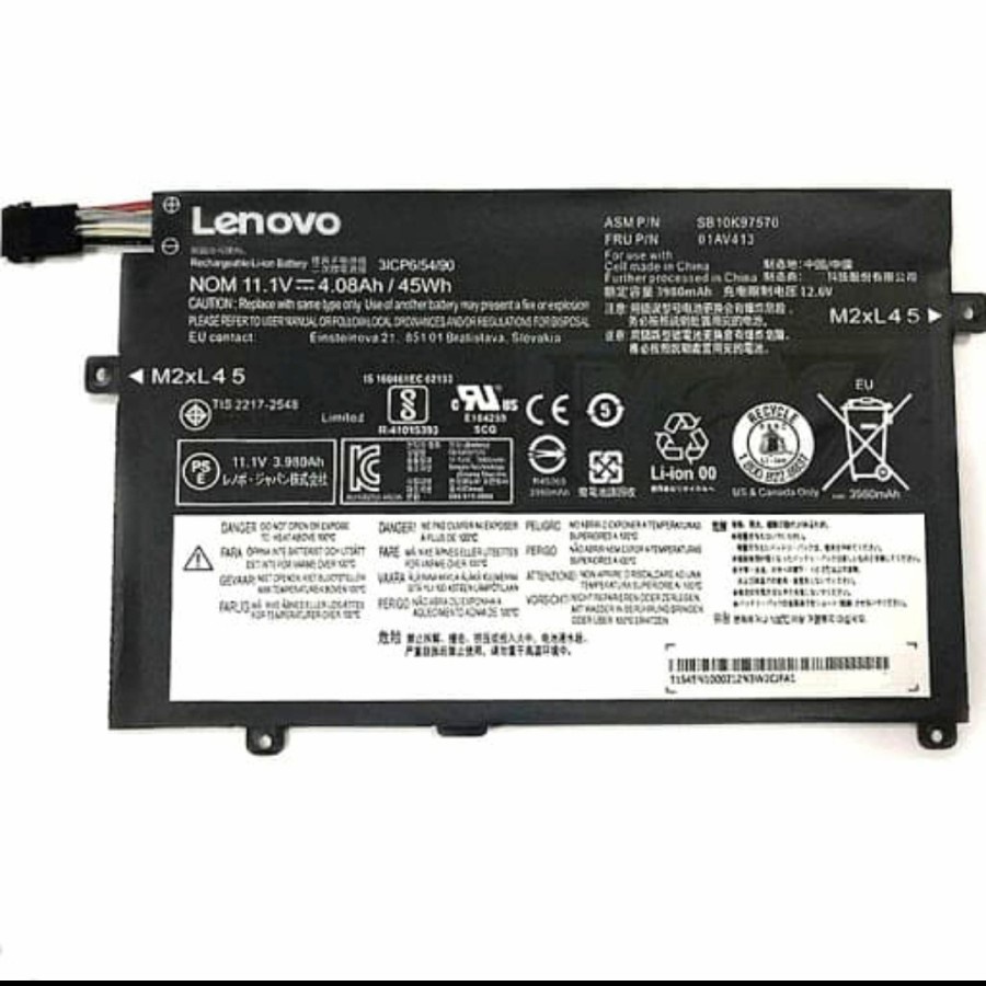 Baterai Lenovo Thinkpad E470C E475 01AV413