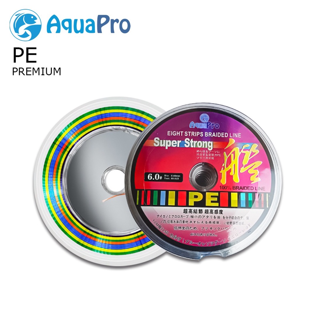 Aquapro 100M Premium PE Fishing Line X8 Strength 3.10kg-18.6kg Senar Pancing Premium Braided Fishing