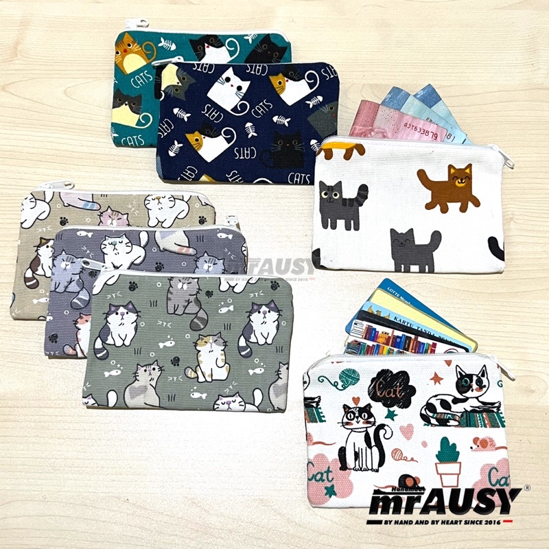 Dompet Wanita/Cewek Kanvas Canvas Simple Motif Lucu mrAUSY Souvenir