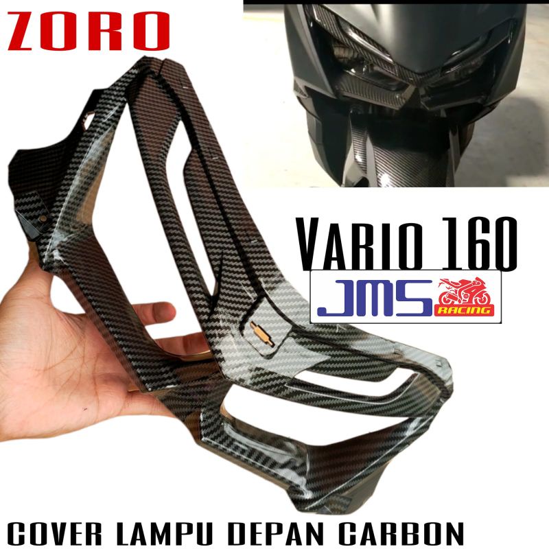 paketan cover tutup carbon behel dan cover lampu depan carbon dan spakboard kolong carbon vario 160 new zoro pnp