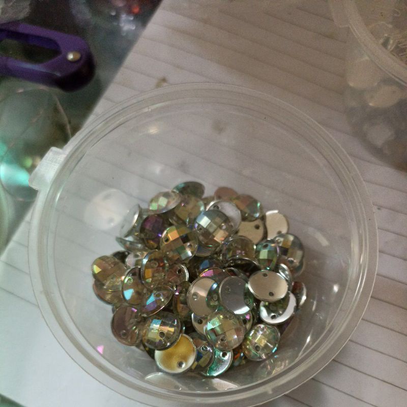 Payet / Diamond kristal Akrilik jahit grade a Taiwan 12 MM