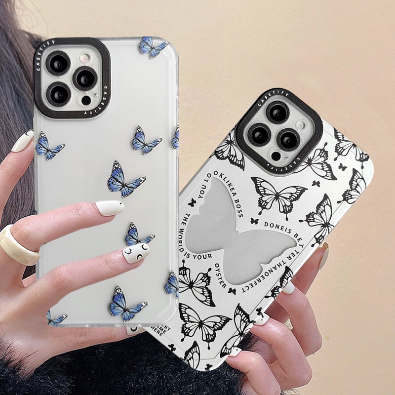 Butterfly Soft Case Tpu Transparan Motif Kupu-Kupu Untuk iPhone 7 8 6 6s plus X XR XS max 11 12 13 pro max SE 2020