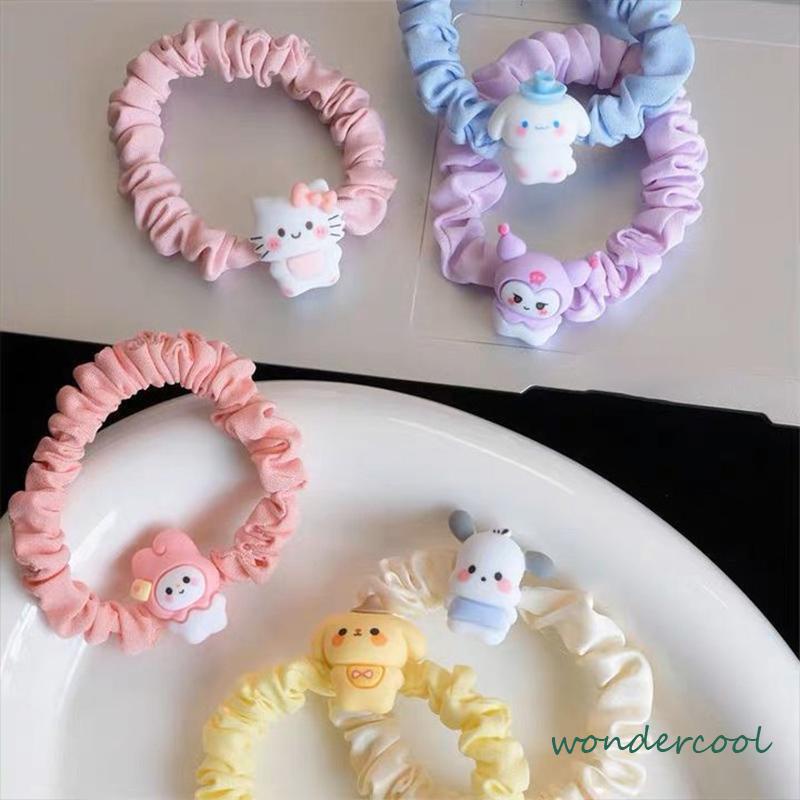 Cincin Usus Kecil Kartun Anjing Cinnamoroll  Cincin Rambut  Gaya Manis Manis Lucu Tali Rambut-Won